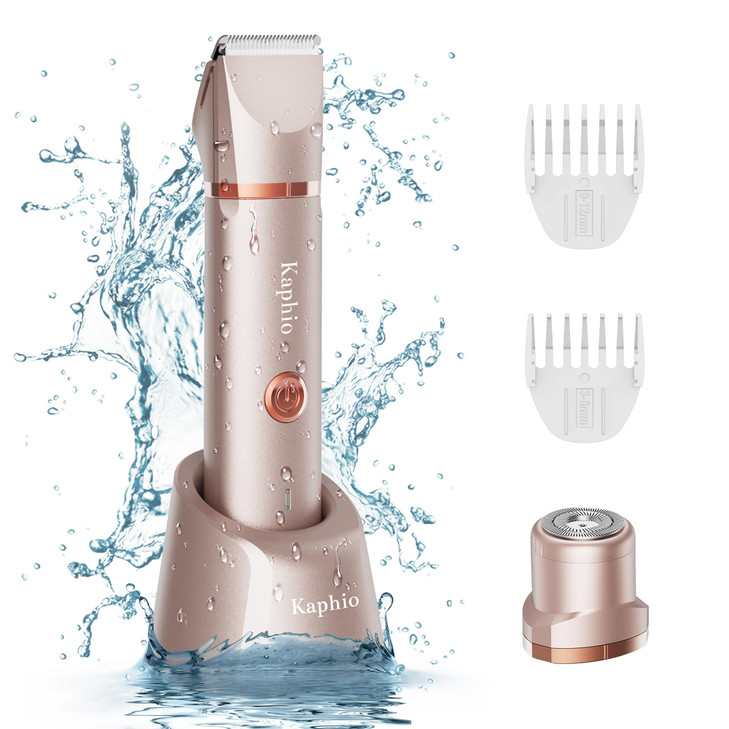 Bikini Trimmer for Women Pubic Hair IPX7 Waterproof Electric Razors Rechargeable Electric Body Shaver for Legs Underarms