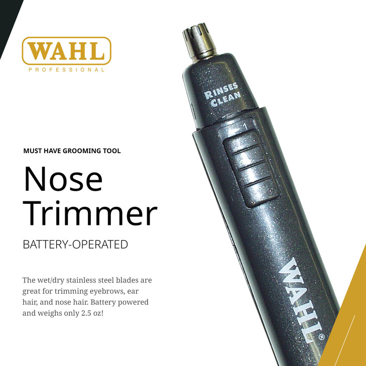 Wahl Professional Nose Trimmer BatteryOperated AA WetDry Use Stainless Steel Blades Lightweight Design