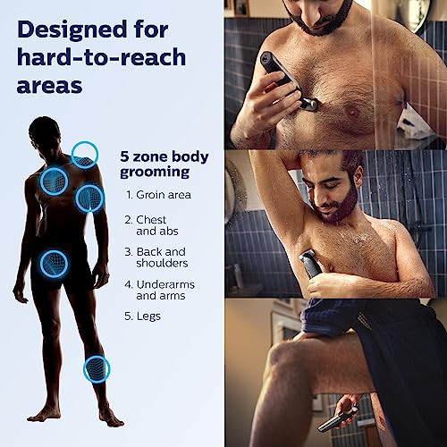 Philips Bodygroom Series 5000 Showerproof Groin and Body Trimmer Close and Comfortable Shave Complete Body Grooming Incl