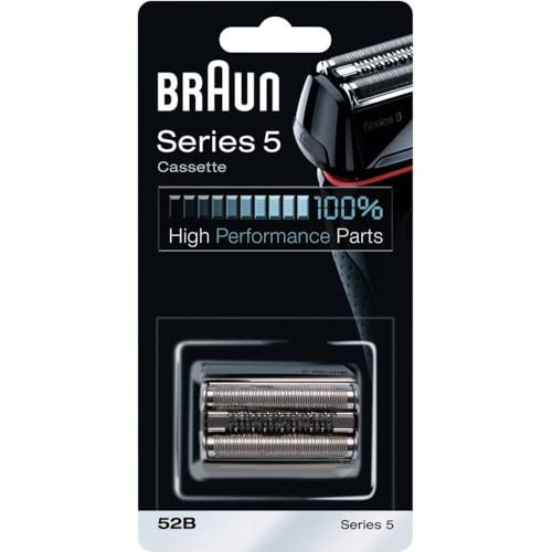 Braun 52B Series 5 BlackSilver Electric Shaver Replacement Foil Cutter Cassette Cartridge Head
