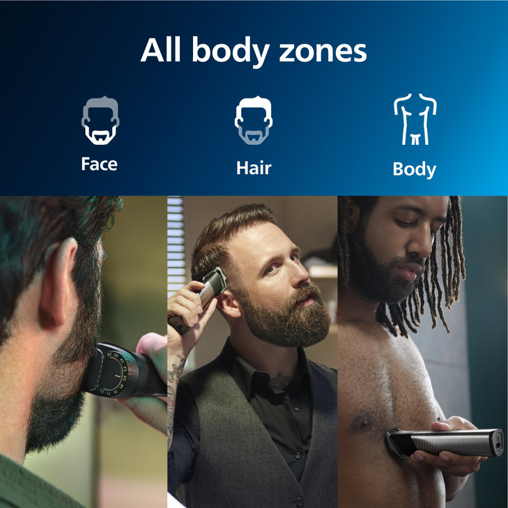 Norelco Philips AllinOne 7000 Series 23Piece Trimmer Electric Shaver and Clipper for Face Beard Head Body SelfSharpening