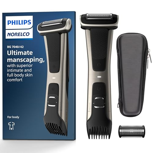 Philips Bodygroom 7000 Series Showerproof Groin and Body Trimmer for Men Precise Body Grooming Adjustable Comb Safe Even