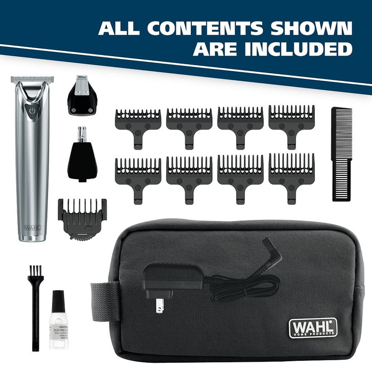 Wahl USA Stainless Steel LithiumIon Cordless Beard Trimmer for Men Rechargeable All in One Mens Beard Trimmer with Rotar