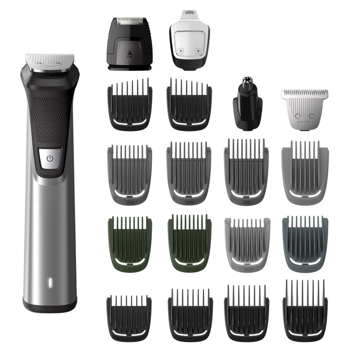 Norelco Philips Multigroom Series 7000 23 Piece Mens Grooming Kit Trimmer for Beard Head Body and Face NO Blade Oil Need
