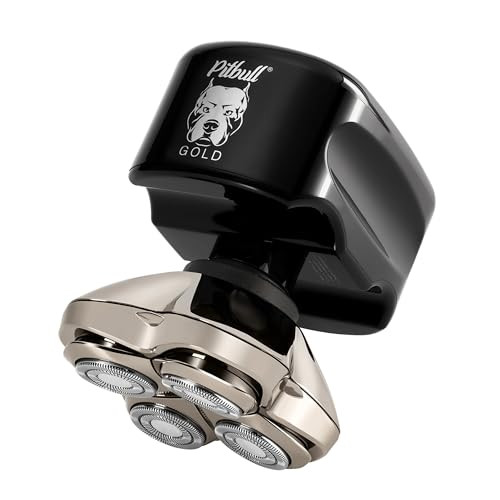 Skull Shaver Pitbull Gold PRO Head Face Shaver Premium Cordless Electric Shaver for Wet Dry Shaving Features LED Battery