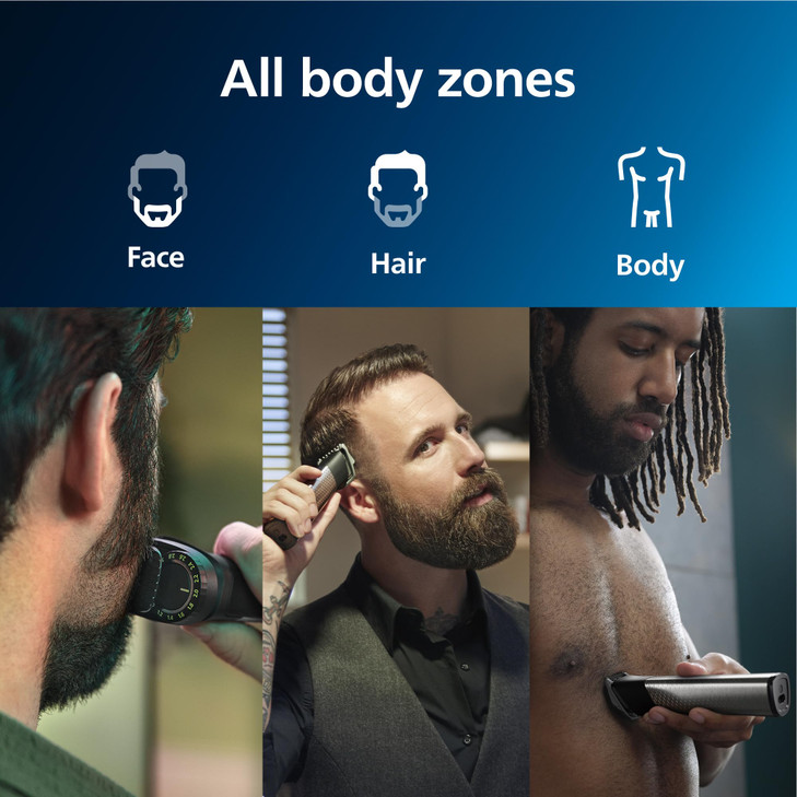 Norelco Philips Multigroom 9000 Series AllinOne Trimmer Beard Trimmer and Hair Clipper 25Piece27Length Mens Grooming Kit