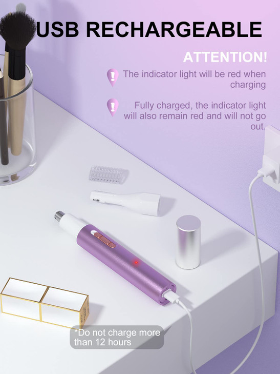 AHHFEI Rechargeable 5 in 1 Ear and Nose Hair Trimmer for Women 2025 Professional Painless Eyebrow Facial Hair Trimmer wi