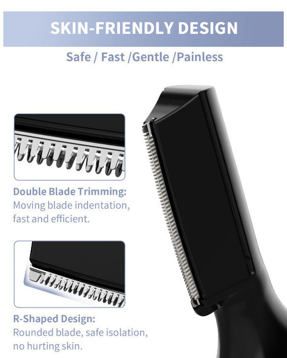 Dapsang Eyebrow Trimmer Electric Eyebrow Razor for Women Men Rechargeable Painless LED Light Facial Hair Shaver Remover