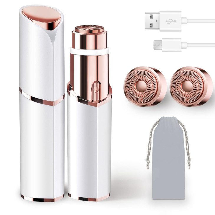 Facial Hair Removal for Women Electric Rechargeable Painless Hair Remover for Face Upper Lips Chin Peach Fuzz with LED L