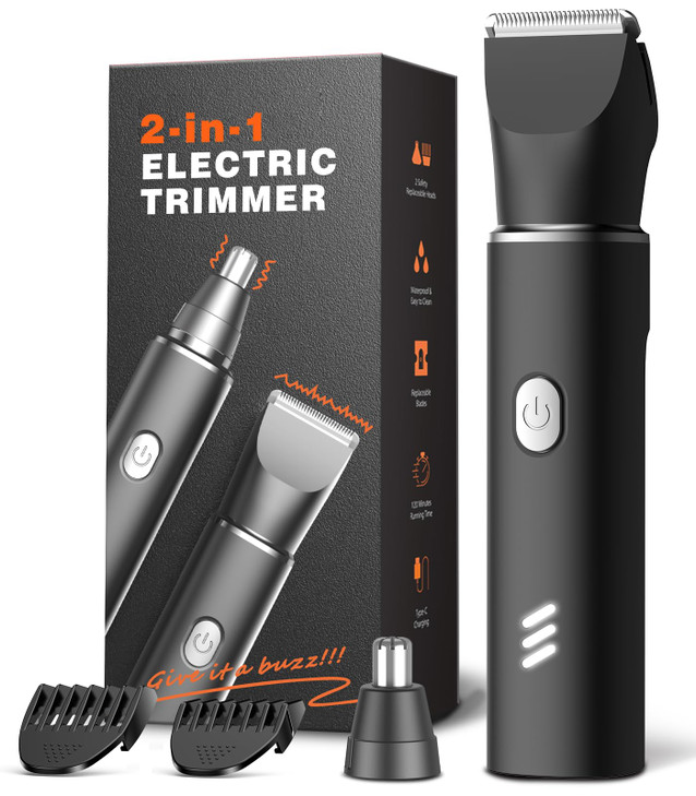 REYOLL Body Hair Trimmer for Men Manscape Electric Razor Versatile Hair Beard Trimmer for Groin NoseEar Hair Waterproof