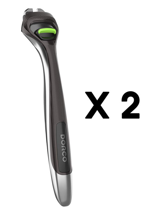 Dorco Pace 6 Pro Six Blade Razor System with Trimmer 2 Replacement Handles Handles Only