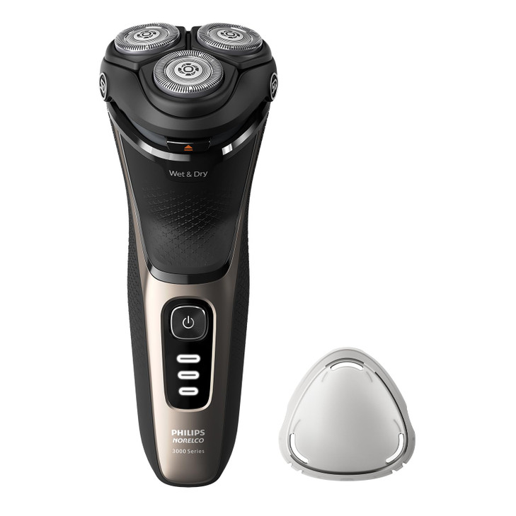 Philips Norelco Shaver 3000 Series Wet and Dry Electric Shaver PCap Travel Pouch Ash Gold Model S324290