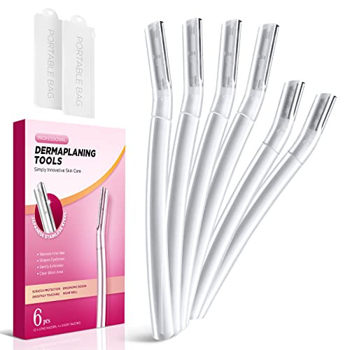 Dermaplane Razor for Women Face 6 Count Professional Dermaplaning Tool for Peach Fuzz Facial and Eyebrow Hair Removal Ge