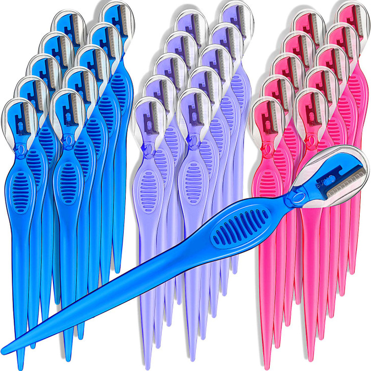 30 Pcs Dermaplane Razor Eyebrow Razor for Women Trimmer Shaver with Precision Cover Multipurpose Exfoliating Dermaplanin