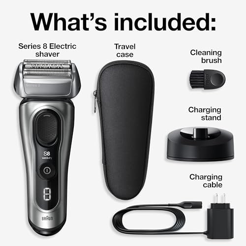 Braun Series 8 Electric Razor for Men with 41 Shaving Elements Precision Long Hair Trimmer Close Gentle Even on Dense Be