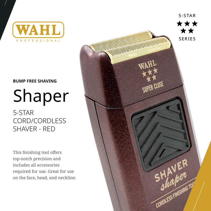 Wahl Professional 5 Star Series ShaverShaper CordCordless Finishing Tool Rechargeable NiCad Battery Up to 60 Minutes Run