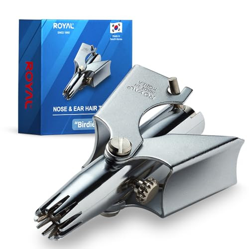 ROYAL Made in Korea Nose Hair Trimmer for Men Birdie Manual BatteryFree Waterproof Painless with Twelve DualEdged Blades