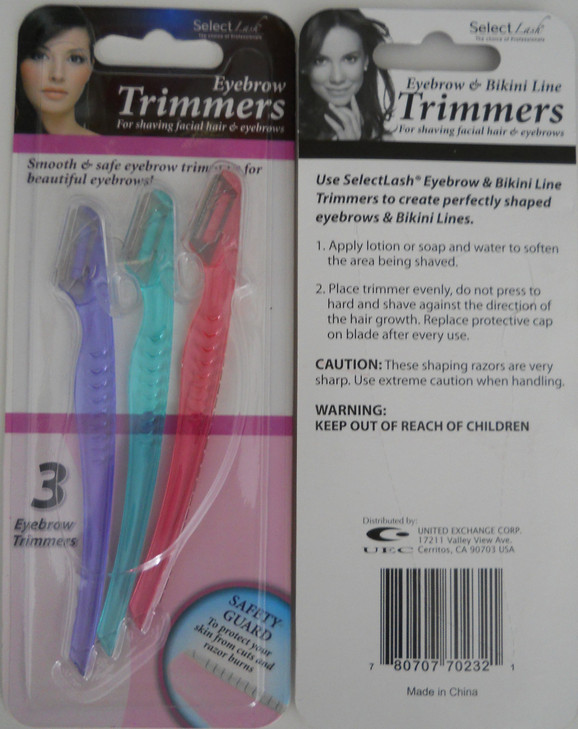 Select Lash 3 Count Precision Trimmers Shape Shave Eyebrows and Bikini Lines