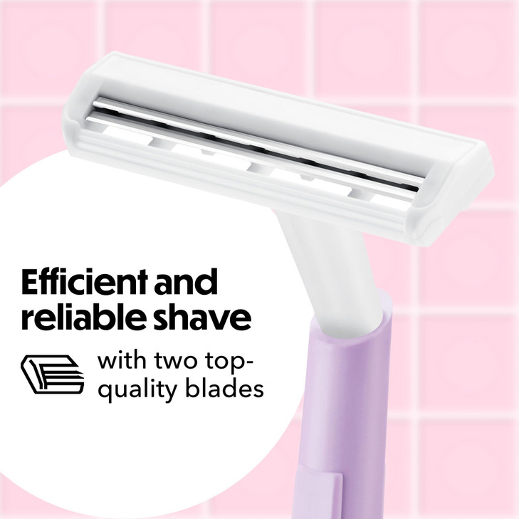 BIC Silky Touch Womens Disposable Razors With 2 Blades Pretty Pastel Razor Handles 40 Count Value Pack of Shaving Razors