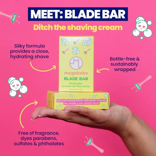 Megababe Blade Bar Shaving Bar Enriched with Shea Butter Hydrating for All Skin Types 44 oz