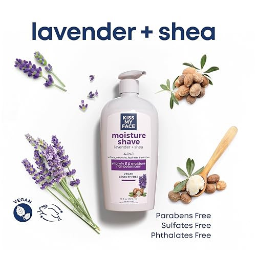 Kiss My Face Moisture Shave Lavender Shea 11 oz