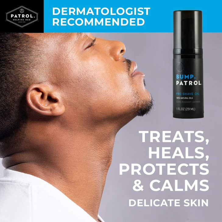Bump Patrol PreShave Oil for Men with Natural Essential Oils Smooth Shave Softer Skin 1 Ounce