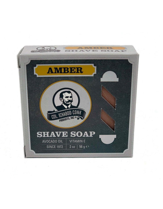 Col Ichabod Conk Mens Amber Shaving Soap Shave Bar Sm