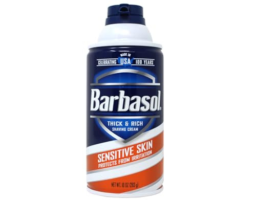 Barbasol Sensitive Skin Thick and Rich Shaving Cream 10 Ounce Pack of 2