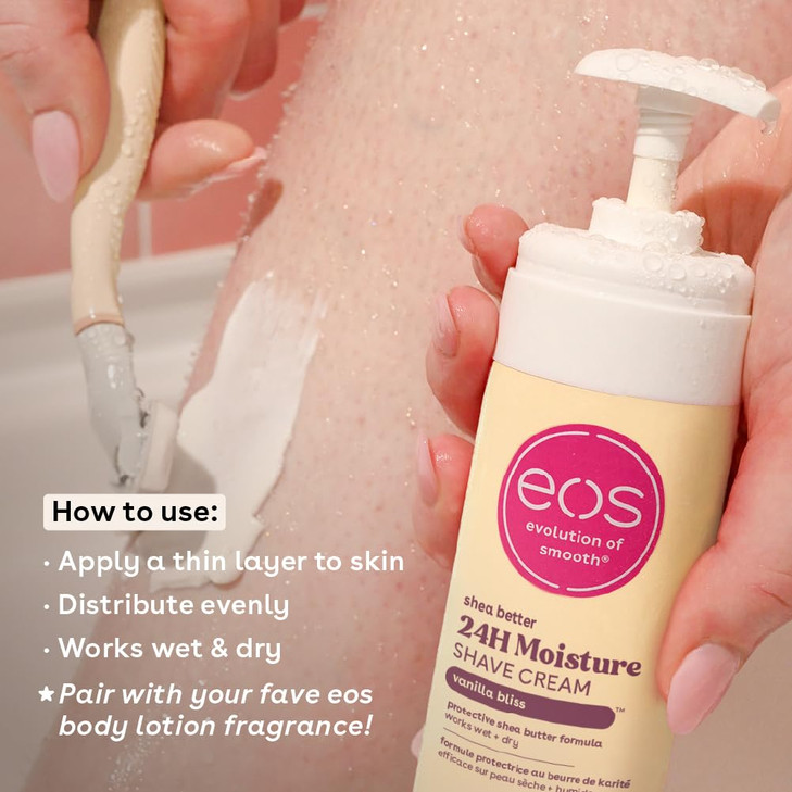 eos Shea Better Shaving Cream for Women Variety Pack Lavender Vanilla Bliss Shave Cream Skin Care and Lotion with Shea B