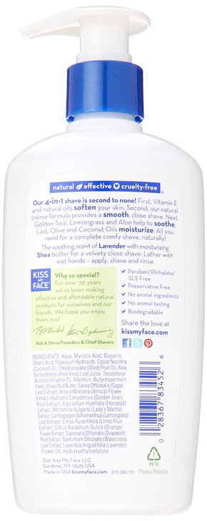 Kiss My Face Lavender And Shea Moisture Shave 11 fl oz cream