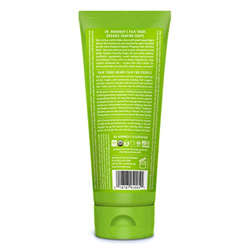 Dr Bronners Organic Shaving Soap Lemongrass 7 Ounce Certified Organic Sugar and Shikakai Powder Soothes and Moisturizes
