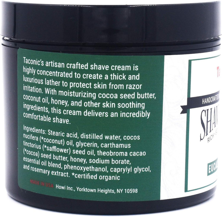 Taconic Shave All Natural Shave Cream HighlyConcentrated Shaving Cream for Men and Women 4 oz Moisturizing Shaving Cream