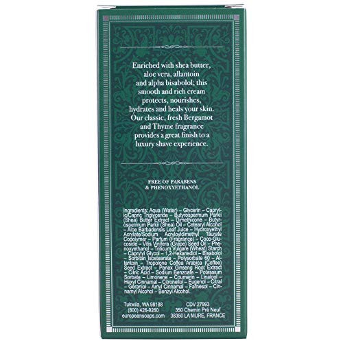 Pre de Provence Shea Butter Enriched Mens After Shave Balm 25 Ounce Bergamot Thyme Packaging may vary