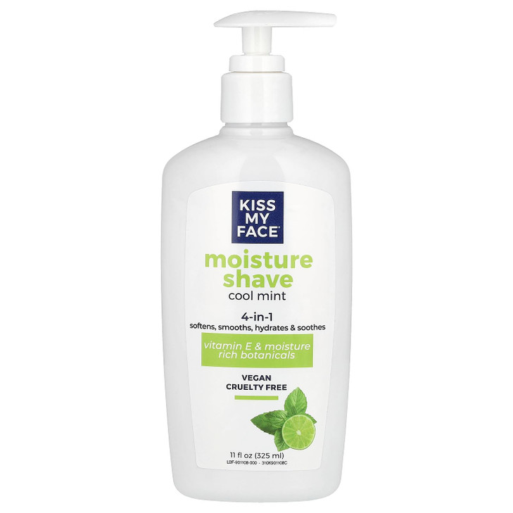 Kiss My Face 4in1 Moisture Shave Cool Mint 11 oz Pack of 2