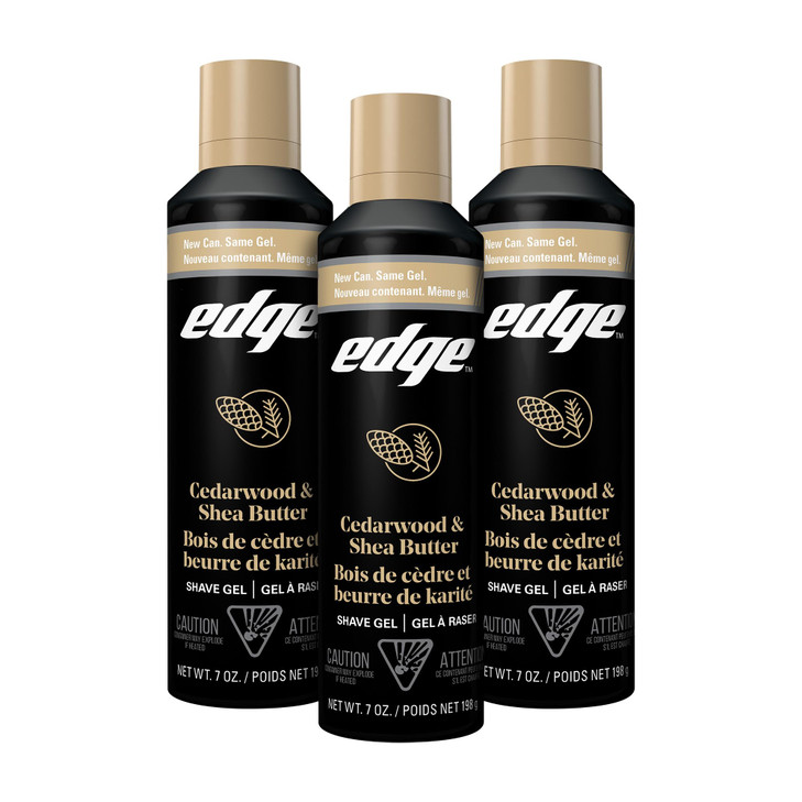 Edge Shave Gel for Men Cedarwood Shea Butter 7oz 3 Pack Shaving Gel For Men That Moisturizes Protects and Soothes To Hel