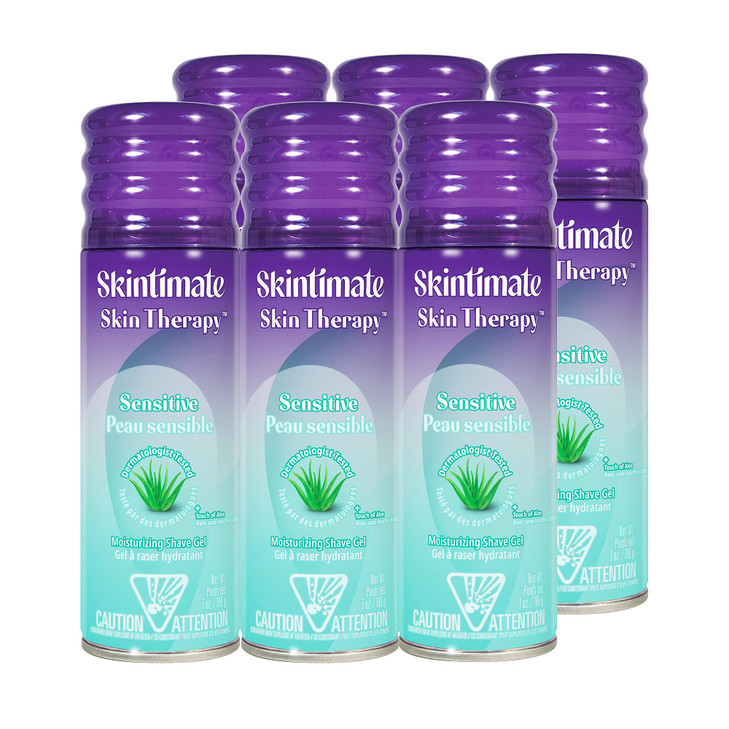 Skintimate Shave Gel Skin Therapy Lotionized VitaminE 7 Ounce207ml 6 Pack
