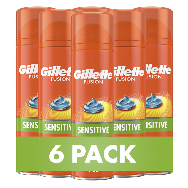 Gillette Fusion5 Ultra Sensitive Shave Gel 7oz Pack of 6