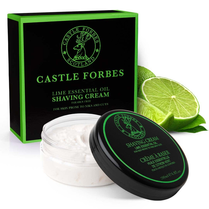 Castle Forbes Lime Shaving Cream For Men 68 floz Moisturizing Smooth Shave Lather w Essential Oils Protects All Skin Typ