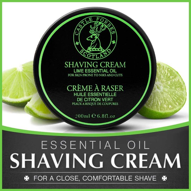 Castle Forbes Lime Shaving Cream For Men 68 floz Moisturizing Smooth Shave Lather w Essential Oils Protects All Skin Typ