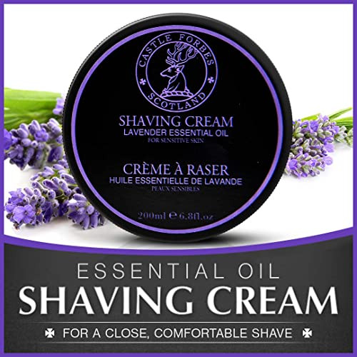 Castle Forbes Lavender Shaving Cream For Men 68 floz Moisturizing Smooth Shave Lather w Esseantial Oils Protects Sensiti