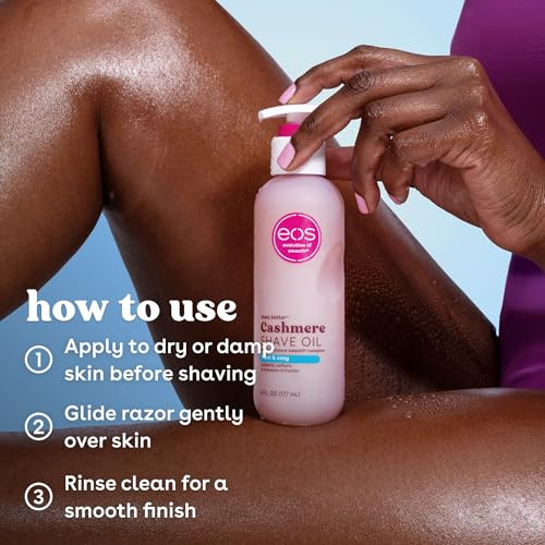eos Cashmere Shave Oil Fresh Cozy Moisturizing Shave Oil with Shea Butter Glycerin Helps Prevents Irritation Razor Burn