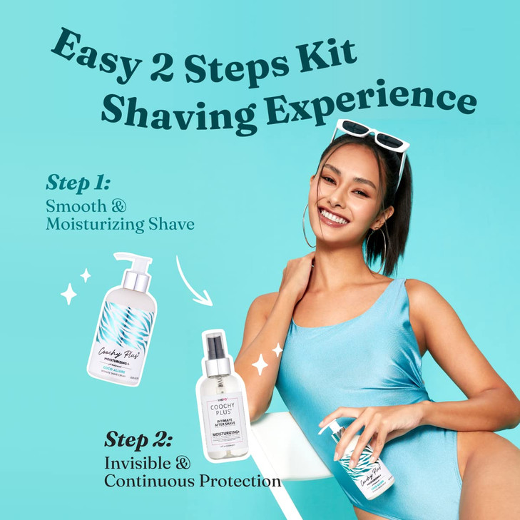 IntiMD Coochy Plus Intimate Shaving Complete Kit Coco Allure Organic After Shave Protection Soothing Moisturizer Mist An