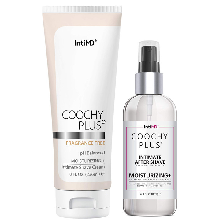 IntiMD Coochy Plus Intimate Shaving Complete Kit Antioxidant Formula Prevents Razor Burns Itchiness Ingrown Hairs Fragra