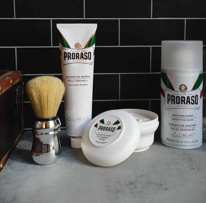 Proraso Shaving Cream Oatmeal Green Tea Nourishing Gentle Formula Shave Cream for Sensitive Skin Premium Italian Shaving