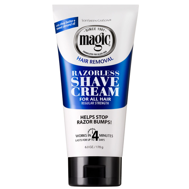 SoftSheenCarson Magic Razorless Shaving Cream Depilatory Hair Removal Cream for Body Hair Regular Strength Works in 4 Mi