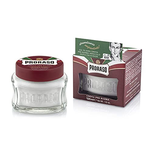 Proraso Pre Shave Conditioning Cream Sandalwood Oil Shea Butter Moisturizing Nourishing for Coarse or Hard Beards Premiu