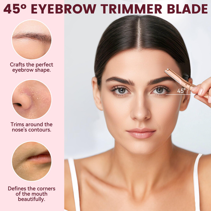 Eyebrow RazorFace Razors for WomenDermaplaning Tool for Face Exfoliation Peach Fuzz with 12 Refill BladesFacial Dermapla