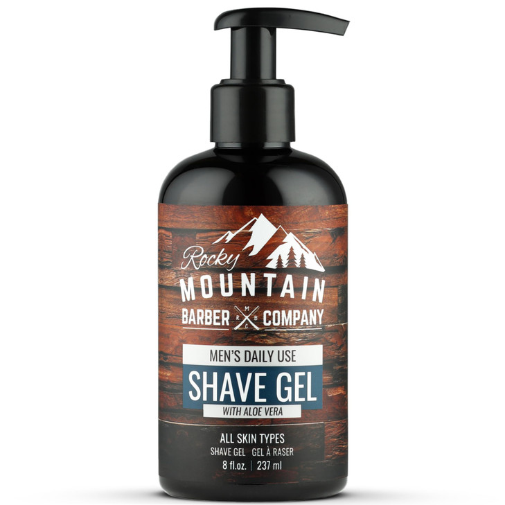 Mens Shave Gel Clear Shaving Gel So You Can See Where You Are Shaving For Full Shaves and Tightening Beard Lines 8oz by