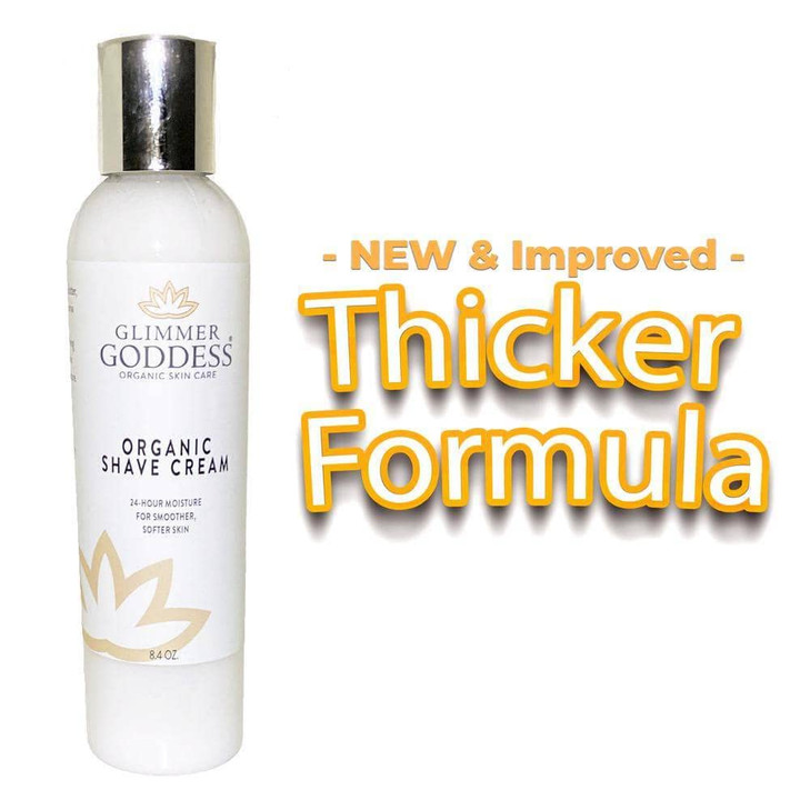 Glimmer Goddess Organic Shave Cream with Aloe Coconut Oil Shea Butter Lavender Lemon 8 oz
