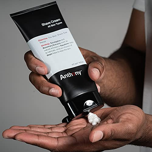 Anthony Shaving Cream Mens Sensitive Skin Squalane Eucalyptus Spearmint and Rosemary Extracts Help Soothe Refresh Cool a
